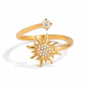 18K Gold Plated Adjustable Sun Ring